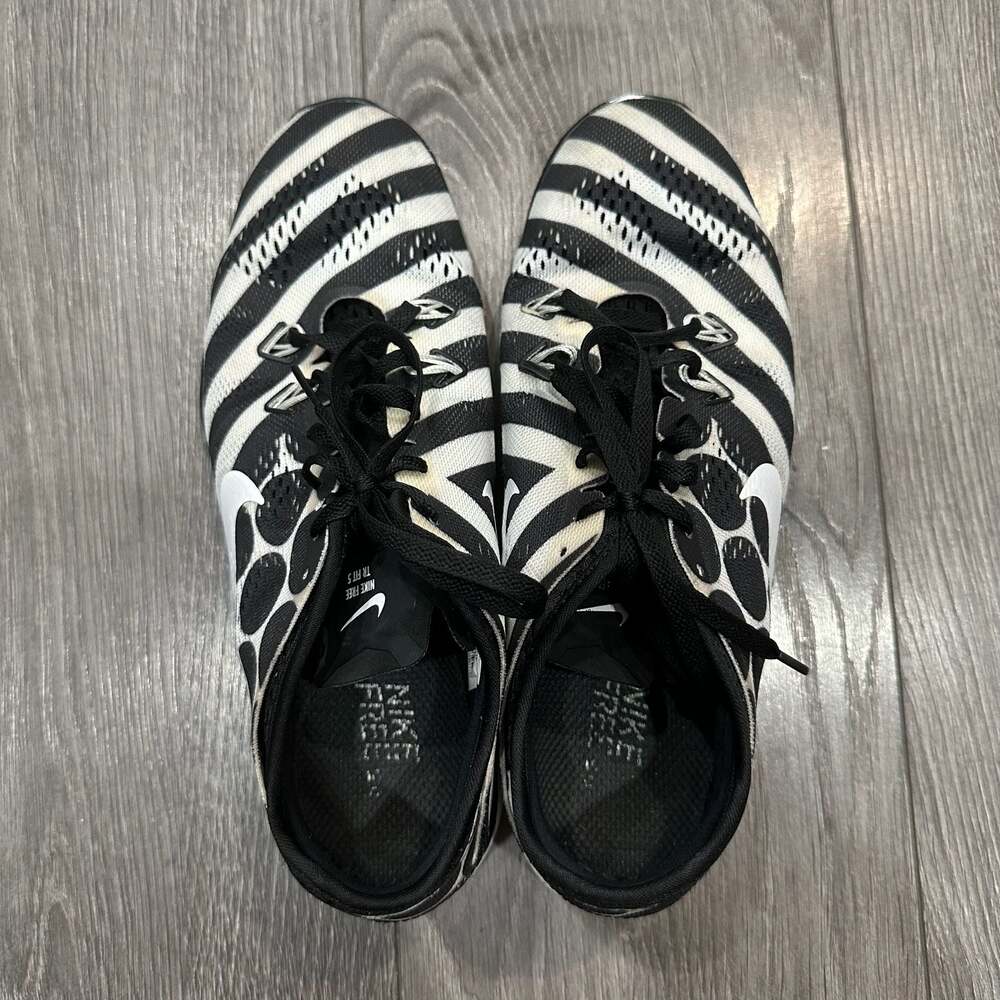 Nike Women's Free 5.0 TR Fit 5 PRT Black/White Polka Dot Sneakers Size 10 - Picture 5 of 10